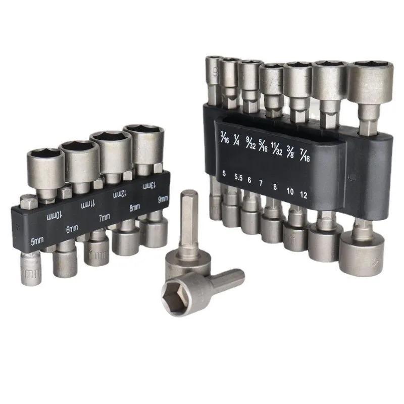 9/14pcs Set Hexagon Nut Driver Drill Bit Socket Screwdriver Wrench Drill Bit Adapter Electric Screwdriver Handle Insert Tool