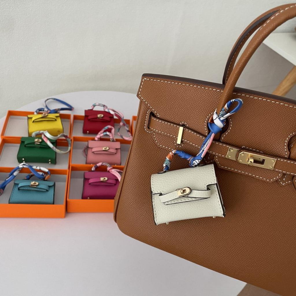 Bag Pendant Cute Earphone Bag Leather Car Keychain