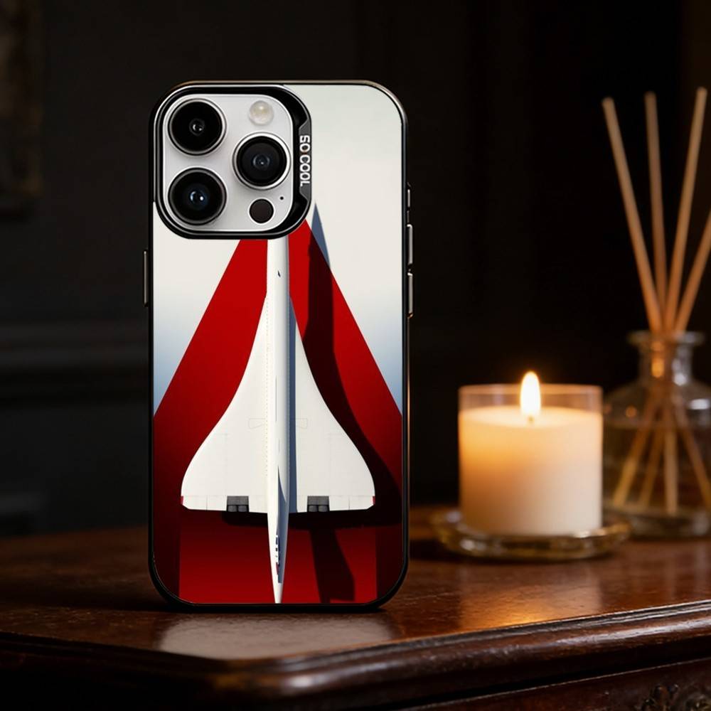 

Чехол для телефона Concorde Air France для iPhone 17 16 15 14 13 12 11 Pro Max Plus Серебристый Матовый Черный Чехол iPhone15promax