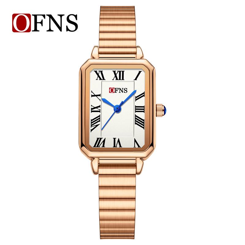 OFNS Women's Retro Roman Numeral Quartz Watch - Square Waterproof Wristwatch for Female Students