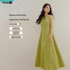 INMAN French Retro Waist-Cinching Sleeveless Dress