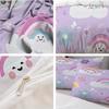 3Pcs Cartoon Sun Cloud Butterfly And Flower All-Season Luxury Bedding Set Ideal For Home Hotel Guestroom Enjoy Comfort