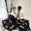 OEING Nordic Style Leopard Print Knit Blanket