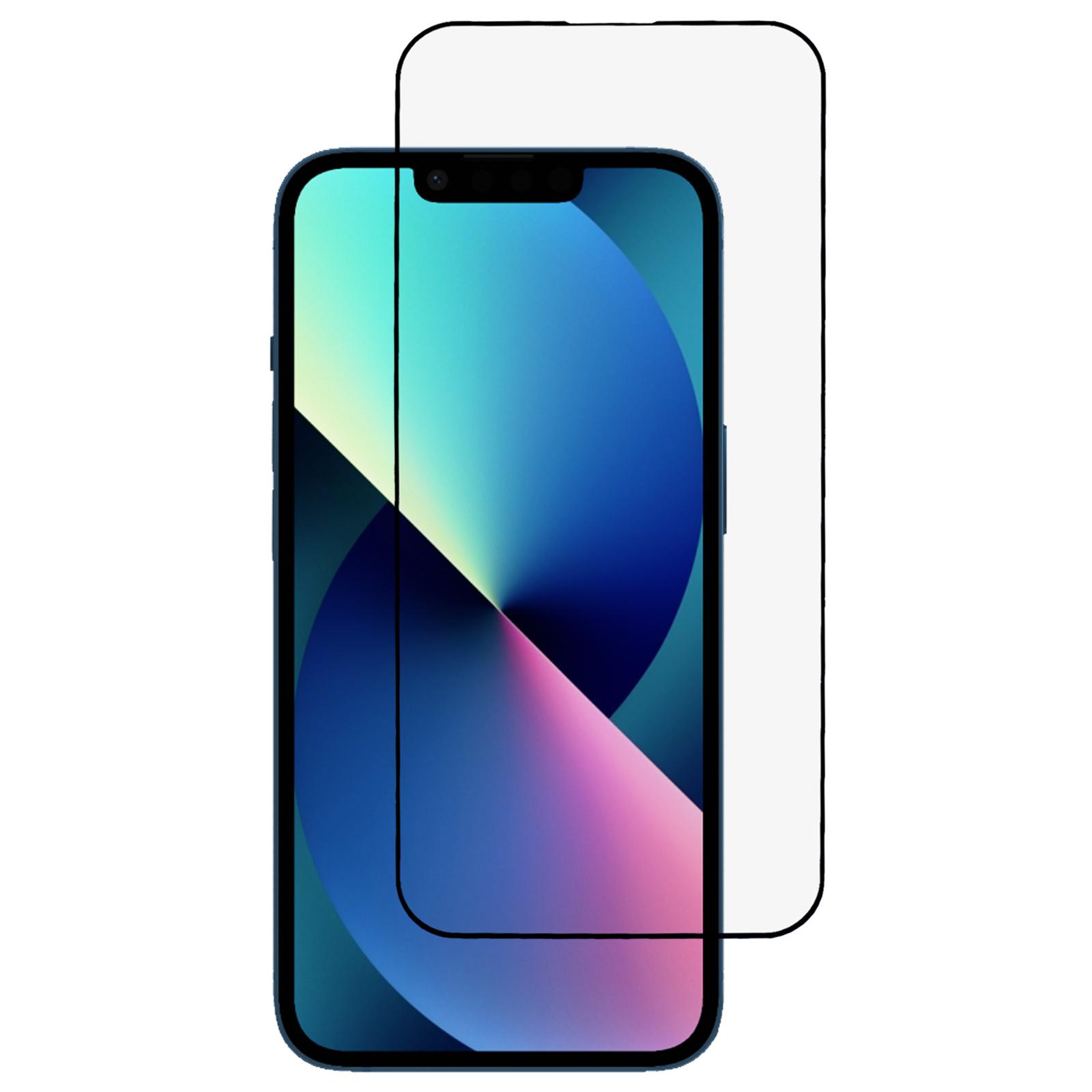 

For iPhone 13/13 Pro/iPhone 14 Screen Protector Ultra Clear Metal Frame+Tempered Glass Film Type A