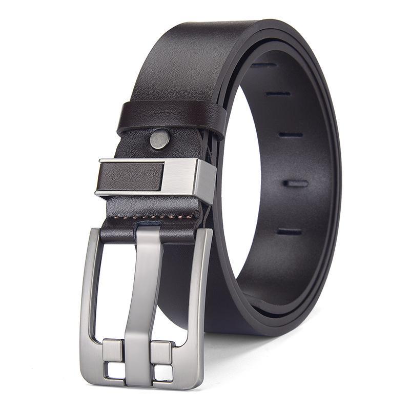 Men's Retro Genuine Leather Pin Buckle Belt for Casual Jeans