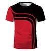Buntes geometrisches Patchwork-Muster T-Shirt für Herren Streifen 3D-Druck T-Shirts Lässige Kurzarm Rundhals Oberteile Street T-Shirts