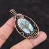 Pandantiv Larimar Arborele Vieții Piatră Prețioasă Bijuterii Înfășurate în Cupru Bijuterii din Sârmă de Cupru Bijuterii de Designer Handmade Cadou Pentru Ea Bijuterii Arborele Vieții