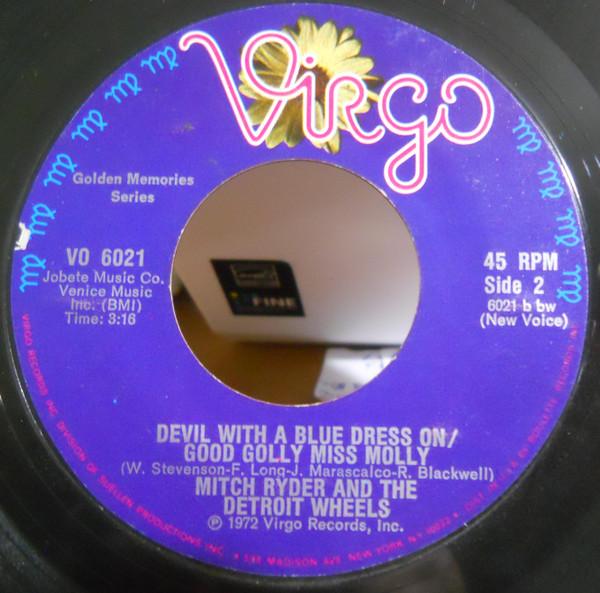 

7inch Record MITCH RYDER THE DETROIT WHEELS Devil With A Blue Dress On Good G VO6021 Virgo 1972 US Rock Used