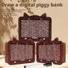 Wooden Digital Piggy Bank Cat Shape Money Saving Box With Number Grid Gift Plan Pen Euro Storage Organizer For Saving Goals