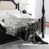 1pc Cute Elephant & Butterfly Black White Grey Plush Fleece Blanket - Soft Thick Warm All-Season Bedspread, Room Decor, Couch