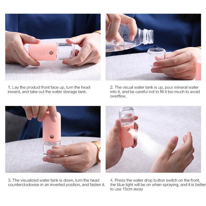 Opryskiwacz mgły wodnej Mini Nano Beauty Spray do skóry nawilżający i nawilżający USB akumulator