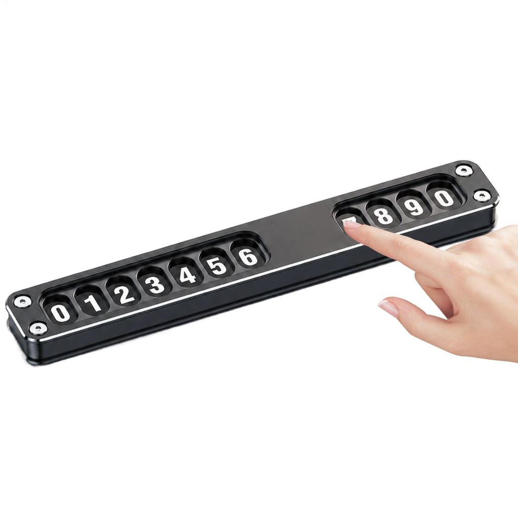Car Temporary Parking Number Plate Alloy Dashboard Display Interior Decoration Auto Temporary License Plate Car Accessory