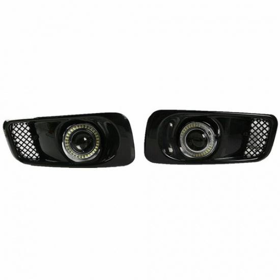 For 1999-2000 Honda Civic Clear Lens LED Halo Projector Fog Lights Lamps DRL