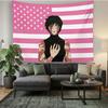 JJujutsu Kaisen Maki Zenin Tapestry Pink American Flag Anime Wall Hanging Manga Character Poster Tapestry for Bedroom Otaku