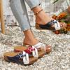Large-sized Shoes Solid-colored Slippers Fish-mouthed Thick-soled One-line Flip-flops