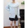 Lotus leaf collar three-dimensional flower butterfly design sense knitted sweater top autumn and winter new loose sweater pullover woman