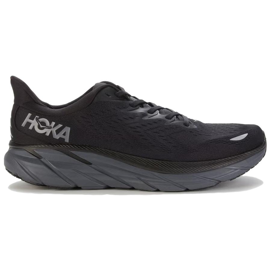 Hoka One One Clifton 8 Marathon Running Shoes Fabric Shock Absorption Non-Slip Wear-Resistant Low-Top Running Shoes Women Sneakers Black 1121375-BBLC