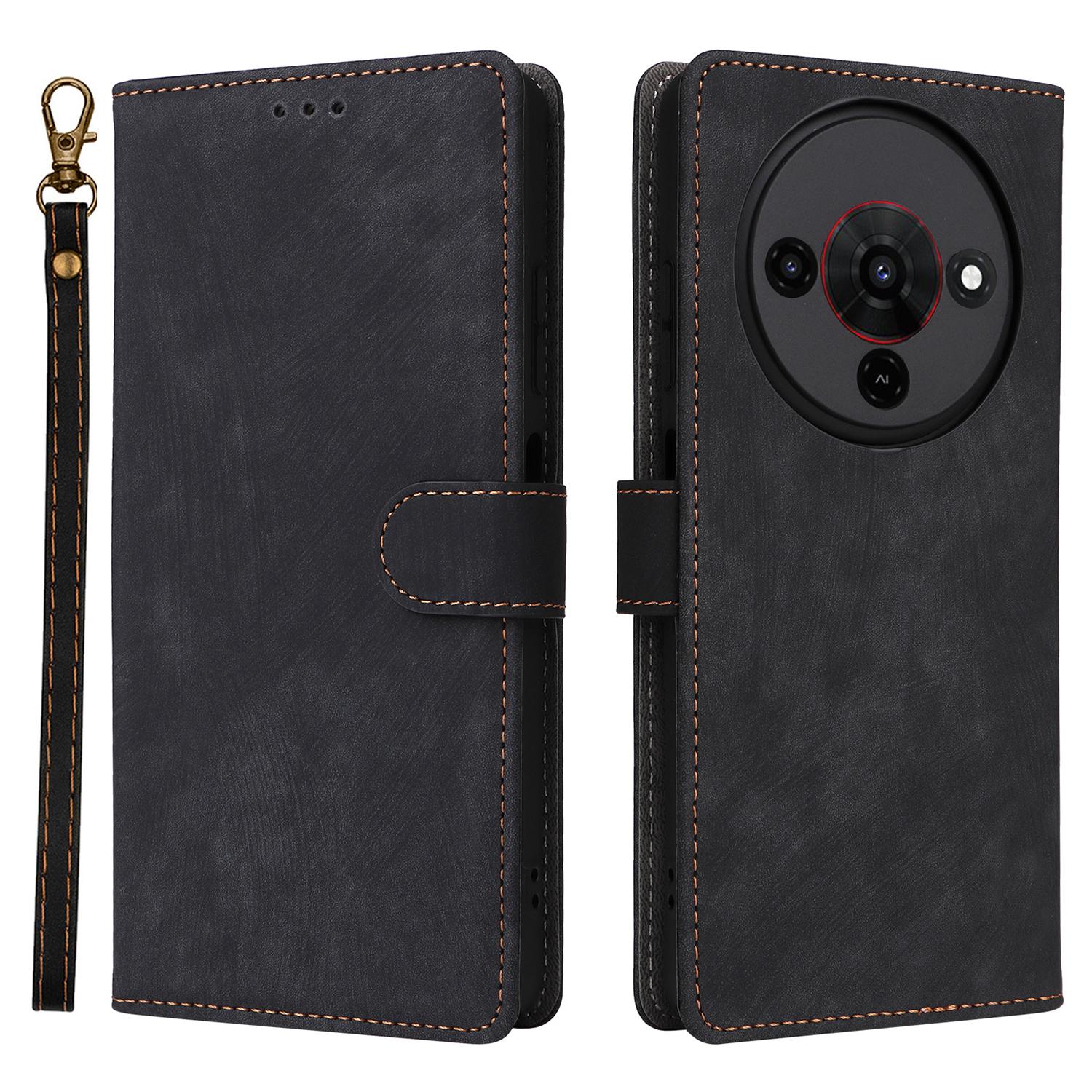 

For ZTE Blade A76 5G Case Wallet RFID Blocking PU Leather Phone Cover Stand with Strap Black