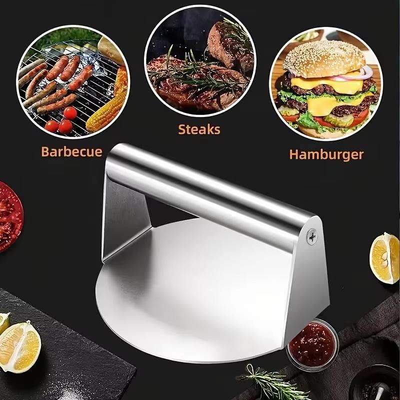 1Pcs Stainless Steel Smash Burger Press Non-Stick Hamburger Patty Maker for Family Gathering BBQ Outdoor Picnic Use