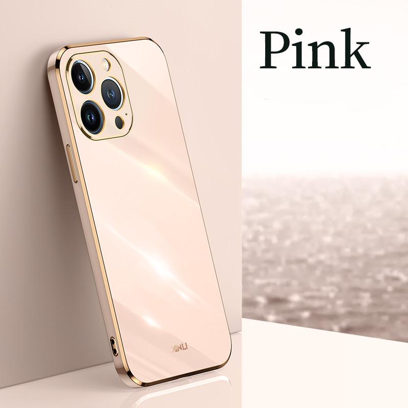 6D Casing For APPle iPhone 15 Pro Max Fundas 14 Plus 11 13 12 Mini 14Pro 15Pro 15Plus Solid Color Plating Phone Case Soft Cover