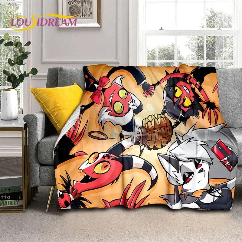 3D H-Helluva Boss Blitzo H-Hazbin Hotel Cartoon Blanket,Soft Throw Blanket for Home Bedroom Bed Sofa Picnic Office Cover Blanket