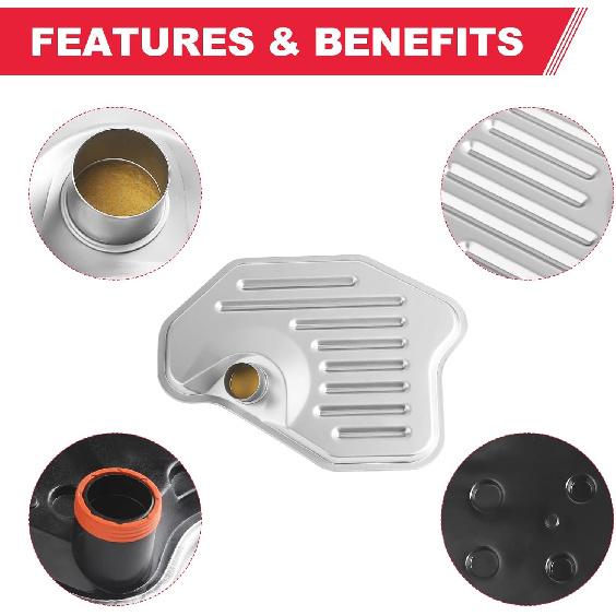 Automatic Transmission Filter With Gasket Fits For 4R70W 4R75W 4R75E Transmission - Ford Expedition F150 Mustang Explorer Replaces# FT105 FT-105