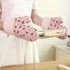 1PS Pastoral Style Thickened Grid Microwave Oven Insulation Gloves Microwave Oven Gloves Heat Resistant Gloves
