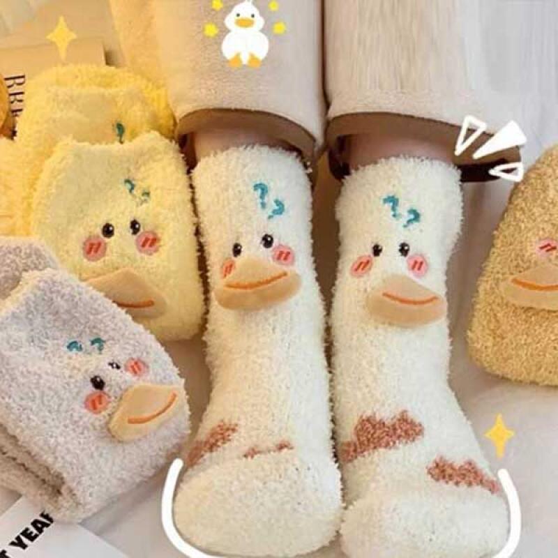 Duck Sleep Socks, 4-Piece Set of Warm Winter Socks