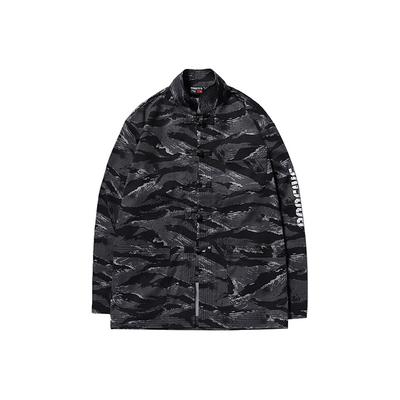 Giacca Li Ning Badfive Serie Basket Stile Retro con Colletto a Bottoni Uomo Giacca Standard-Nero-Mimetico AJDN181-1