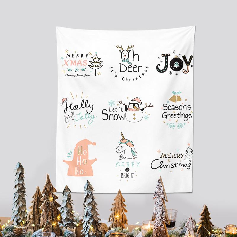 Christmas Tapestry Cross-border New Christmas Party Hanging Cloth Santa Claus Background Fabric