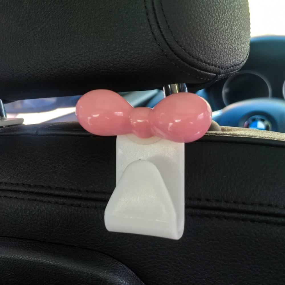4Pcs Bowknot Car Seat Back Hook Dopamine Seat Back Hanger Sundries Back Storage Hook  Seat Headrest