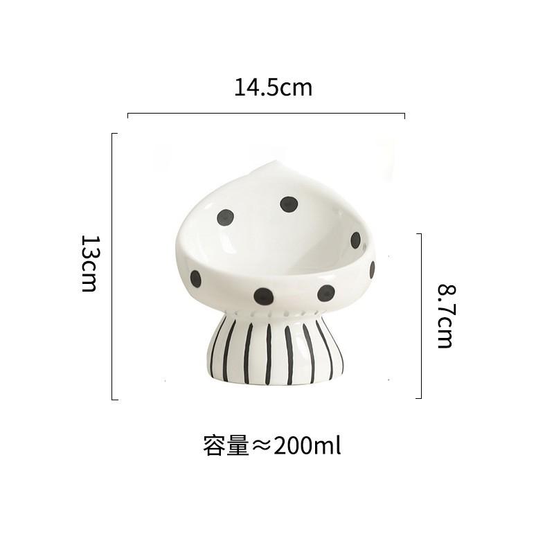 Ceramic Cat Food Bowl Elevated Design Neck Support Pet Feeding Dish Dog Water
