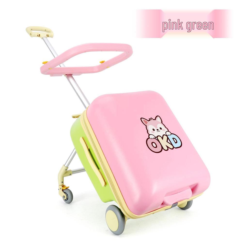 New 20-inch Children's Ride-on Carry-on Luggage with Password Lock and Detachable Trolley