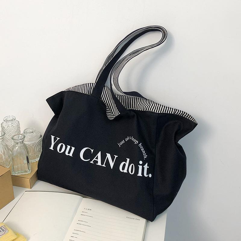 2025 spring and summer new double-sided tote bag women's casual large-capacity striped shoulder bag hand bag