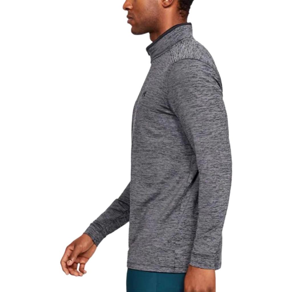 Under Armour Logo Half-Zip Sports Leisure Long Sleeve Knit Top Men Tops Gray 1327040-001