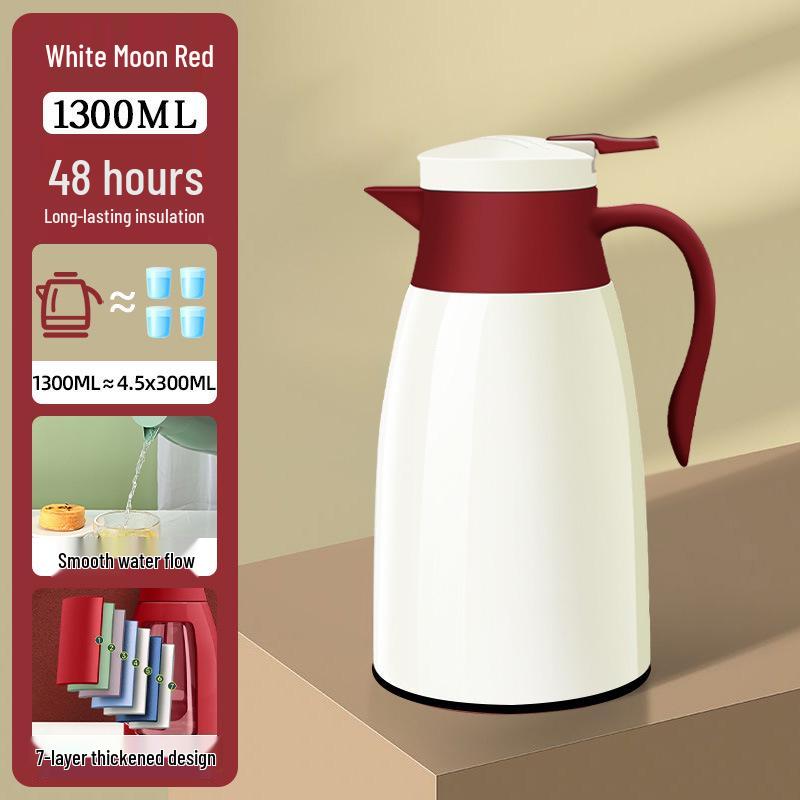 Large Capacity Insulated Glass Liner Thermos: Home, Dorm, Office Hot Water and Tea Pot