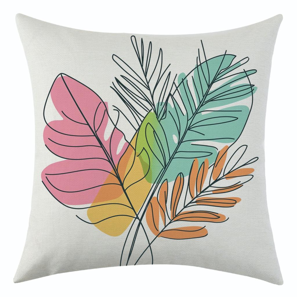 New Dream Colorful Leaf Linen Pillowcase Jit Nordic Simple Living Room Decoration Cushion
