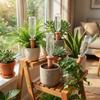 Screws-Shaped Plant Watering Stakes Natural Clay Terracotta Watering Device  Office
