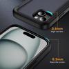 For iPhone 15 Plus Case Flip Kickstand Card Holder TPU+PC Anti-fall Phone Cover