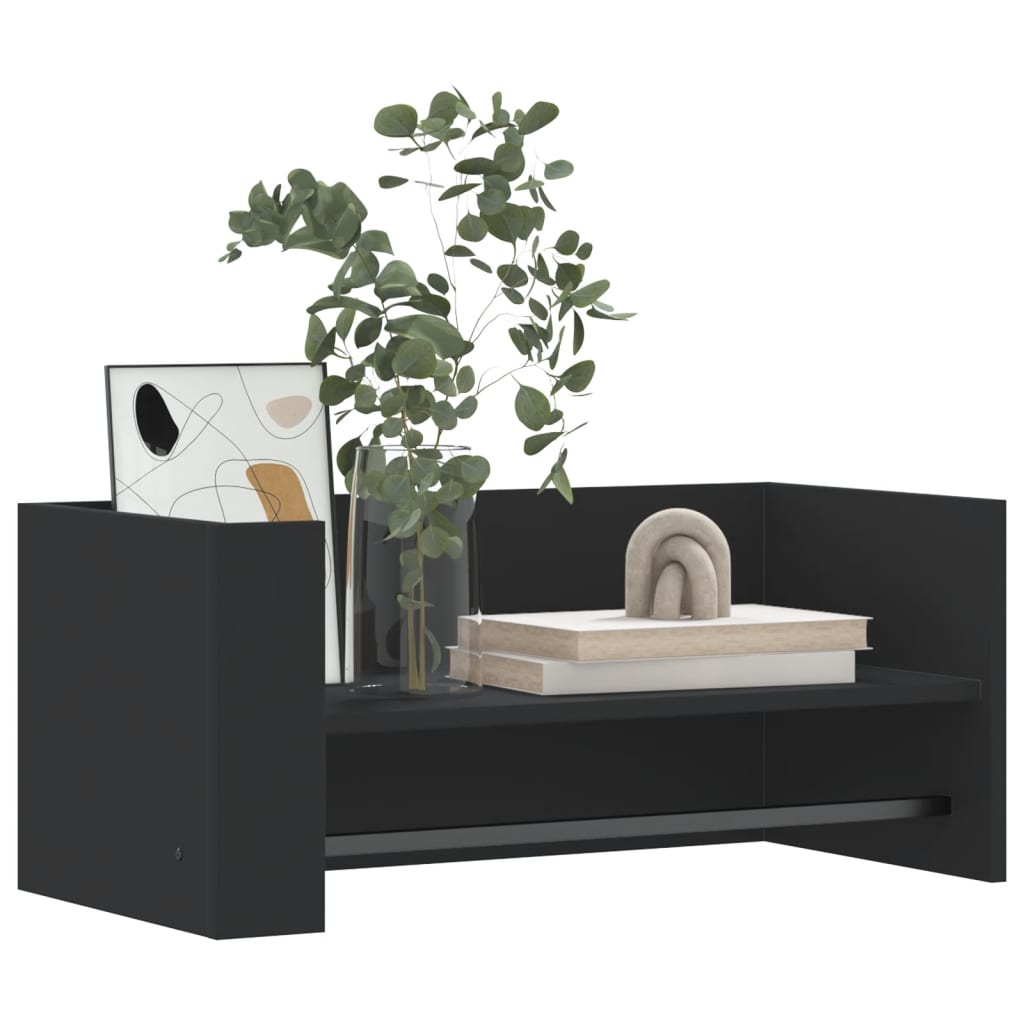 Wall Shelf Black 70.5 X 35 X 30.5 Cm Particleboard