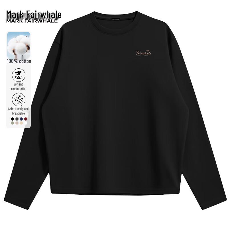 Mark Fairwhale Men's Pure Cotton Loose-fit Long-Sleeve T-Shirt