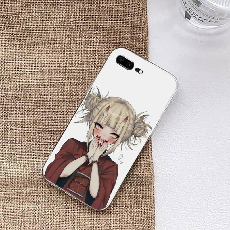 Himiko Toga Boku Phone Case For Huawei P50 P40 P30 Pro Mate 40 30 Pro Nova 8 8i Y7P Honor Transparent Phone Cover