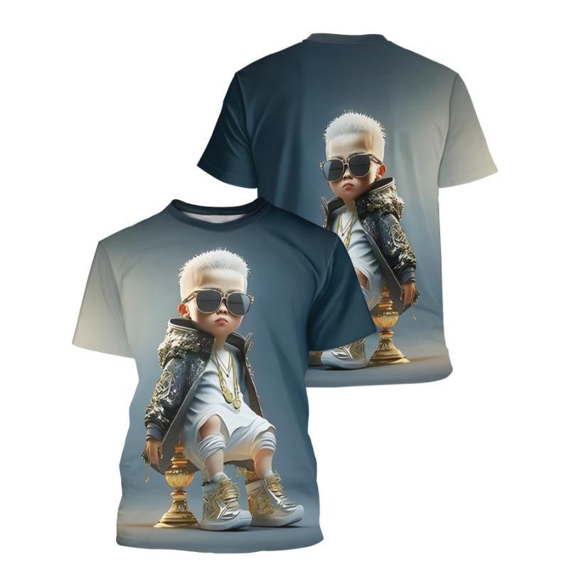 Hübscher Junge Muster T-Shirt Für Männer Persönlichkeit 3D Gedruckte T-Shirts Sommer Lässig Rundhals Tops Kurzarm T-Shirts