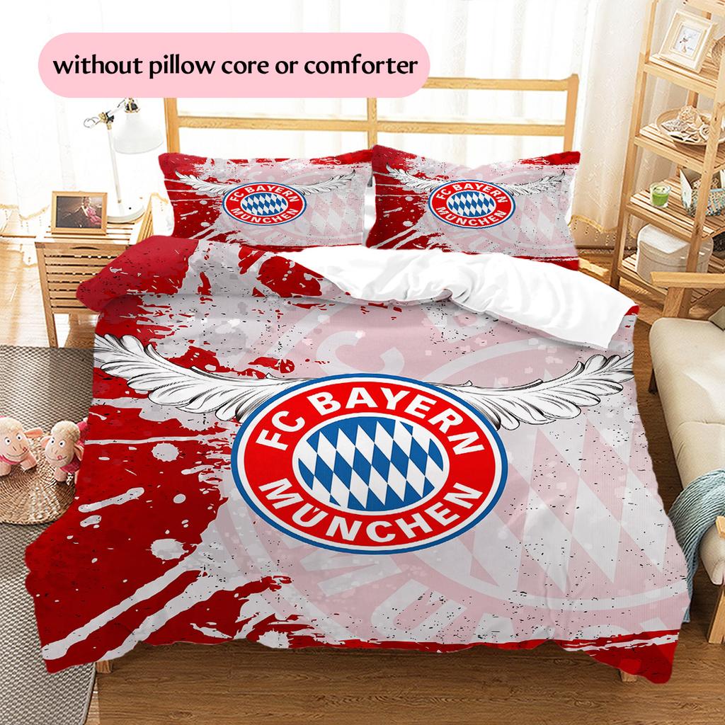 Kaufe FC Bayern München Muster Bettwäsche Bettdecken-Set Heimdekoration Geschenk (1 * Bettbezug + 2 * Kissenbezug ohne Füllung) zum Preis ab 20