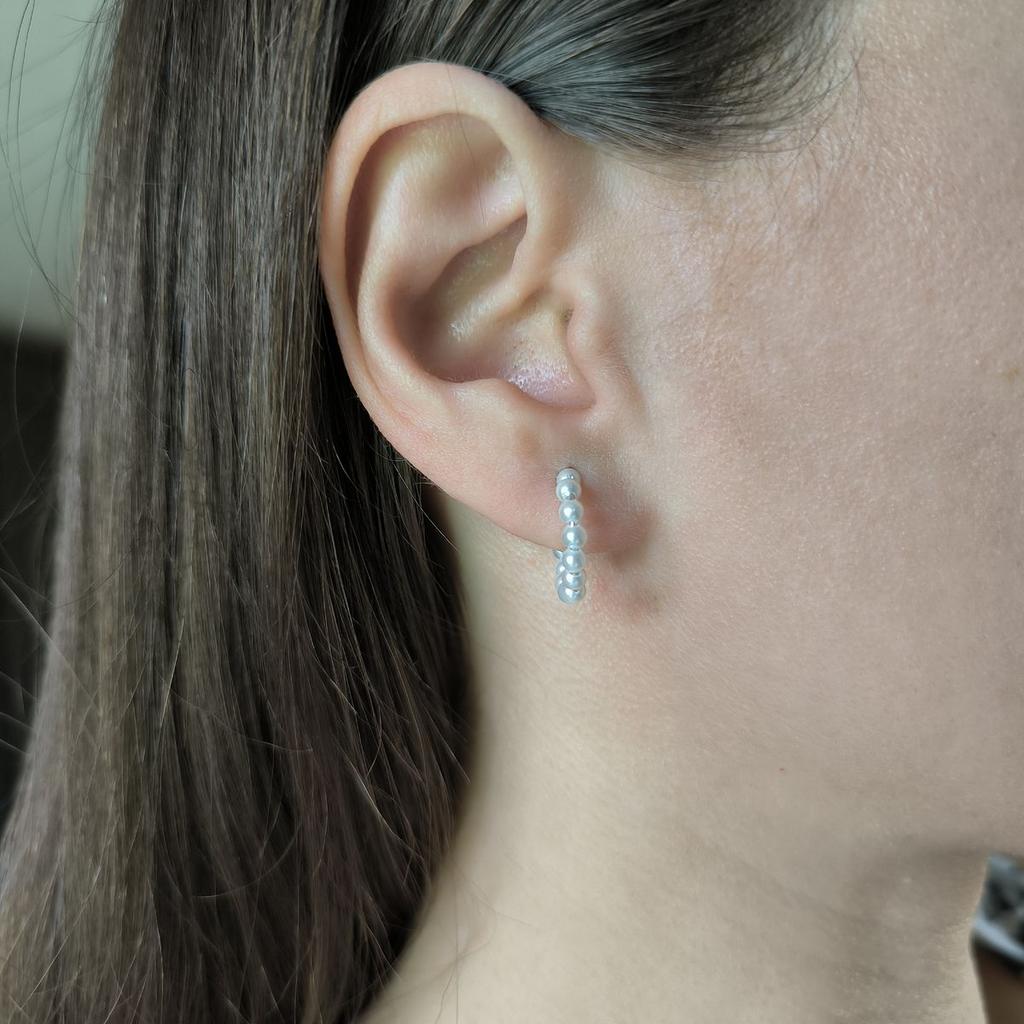 Silver Earrings with Natural Pearls 4.75ct (2186557)