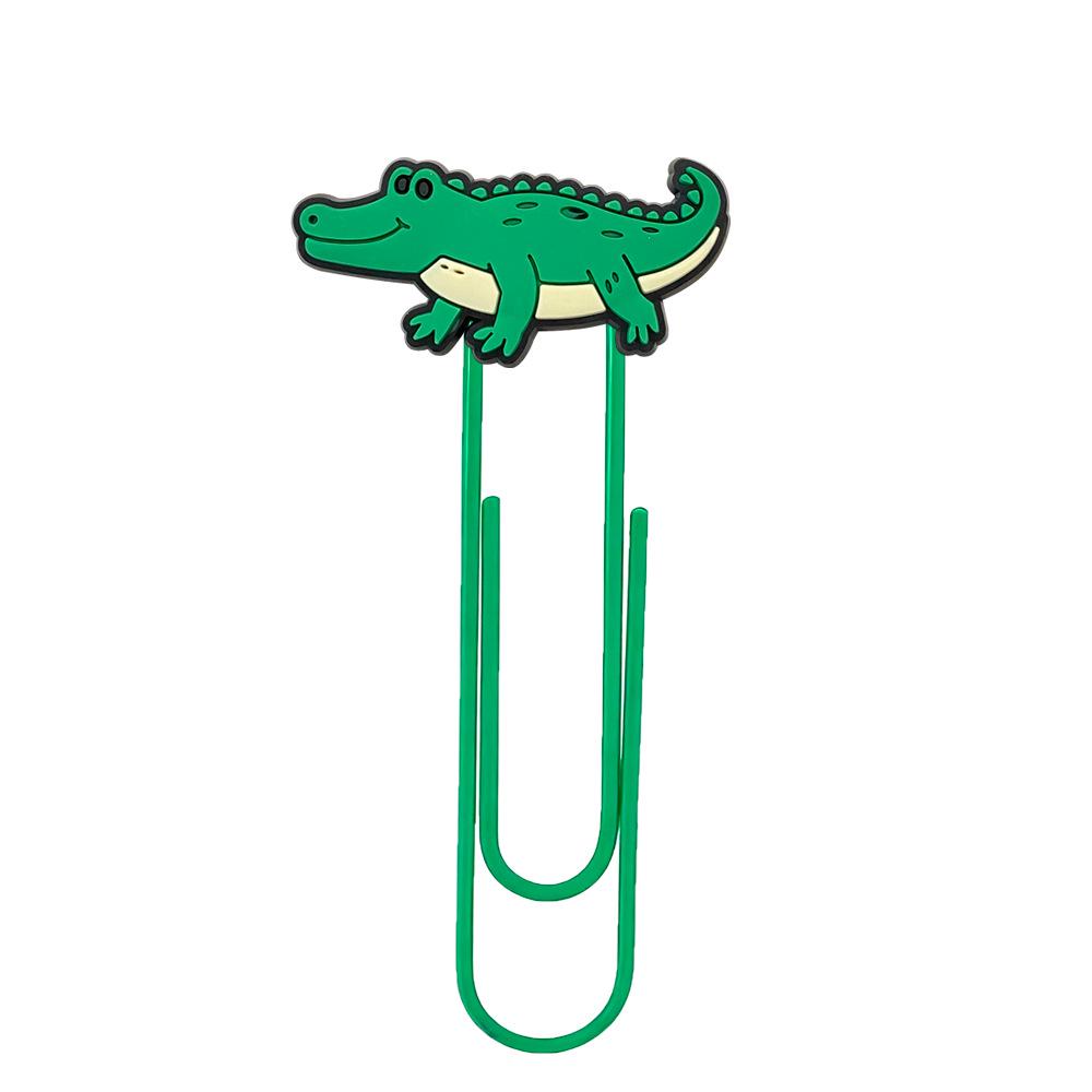 20 Cute Cartoon Animal PVC Paper Clips - U-Shaped Large Clips and Bookmarks for Office Supplies