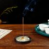 Brass 4-Holes Incense Holder for Incense Stick Chinese Style Incense Burner with Resin Incense Tray Ash Catcher Home Decor