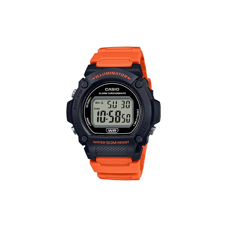 CASIO Men DIGITAL Series Gray Watch W-219H-4AV W-219H-4AV Orange Strap