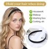 JIEYAO 3 Pcs Black Satin Headbands for Women, 0.6Inch Wide Hard Head Band, Anti-slip Solid Headband Soft Simple Hair Bands Fashion Hair Accessories