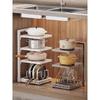 HANDUNYOU Under-Sink Layered Pot & Lid Rack